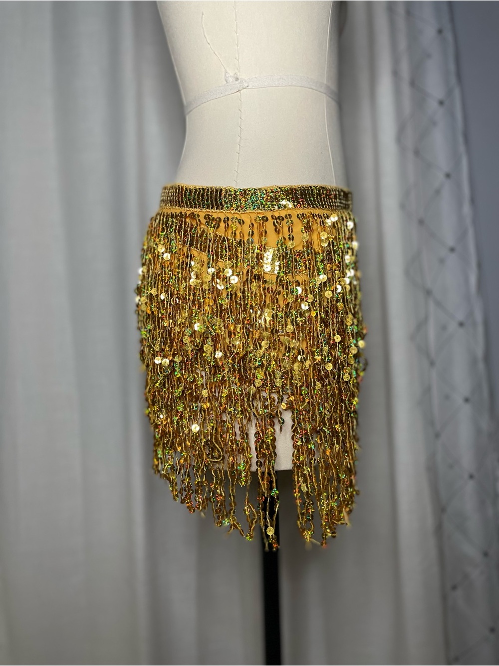 ✨Gold Sequin Fringe Hip Scarf - Picture 4 of 4
